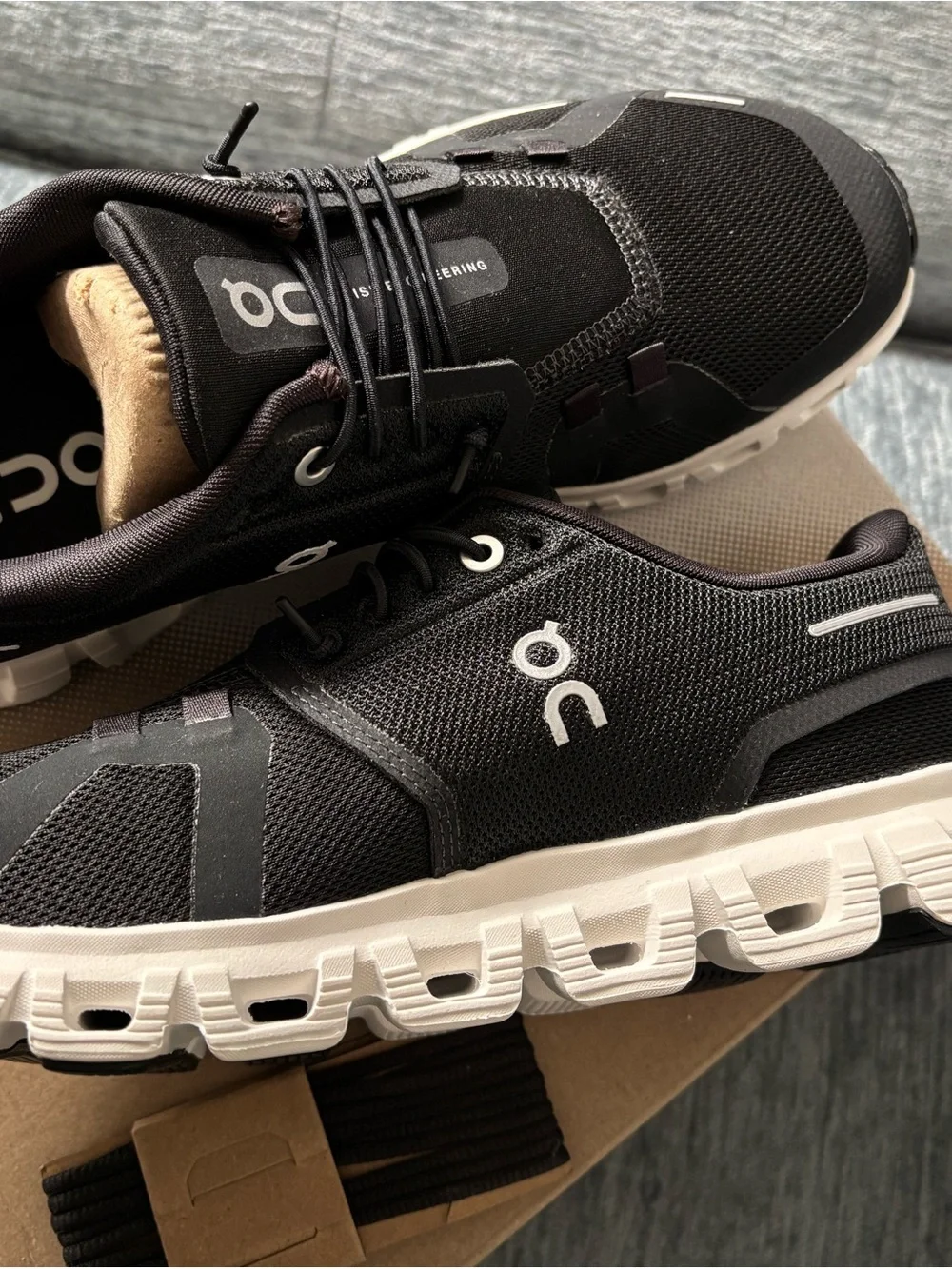 On Cloud Running Shoe Women's Black and White Cloud Sneaker